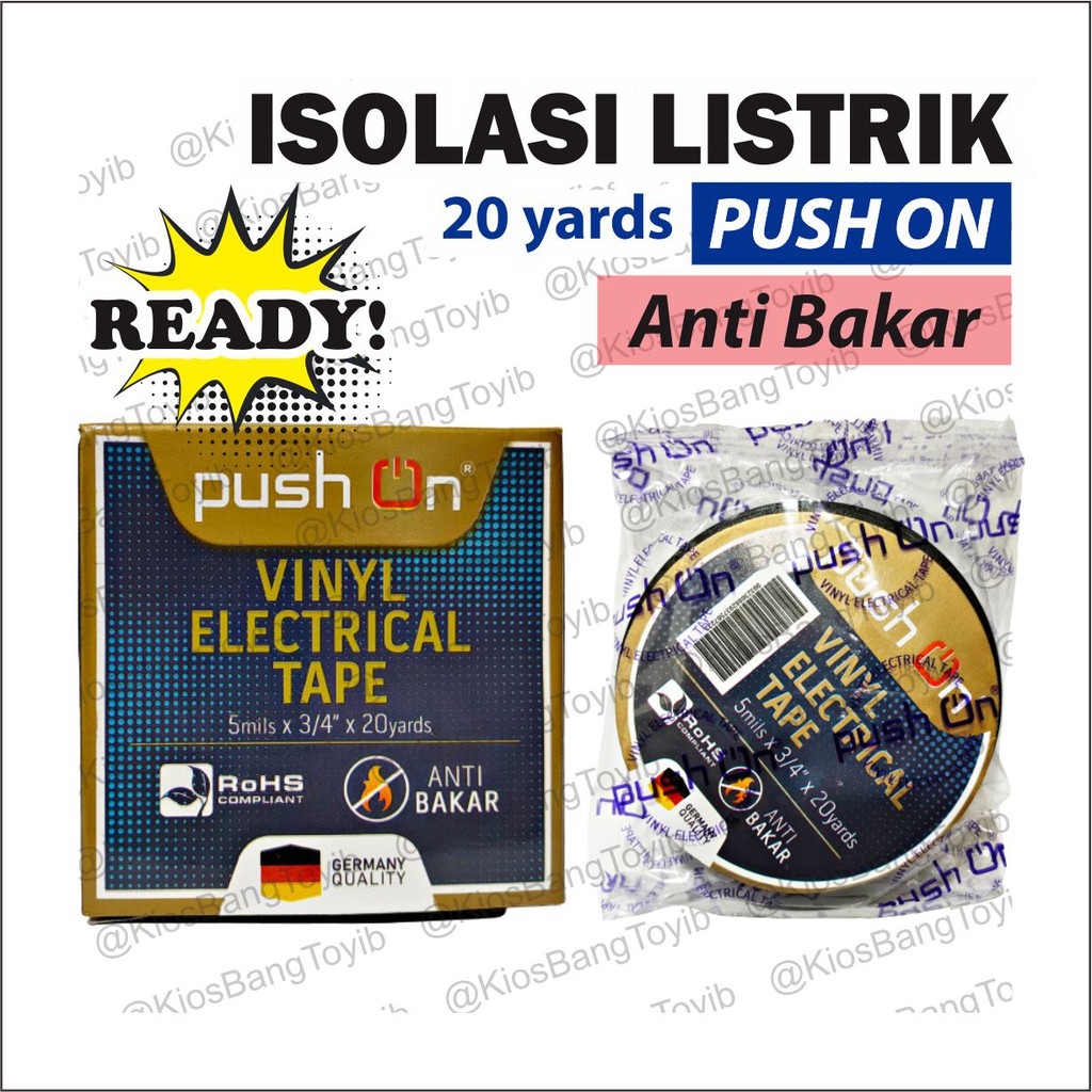 Isolasi Listrik/ Isolasi Kabel Anti Bakar PUSH ON / Vynil Electrical Tape