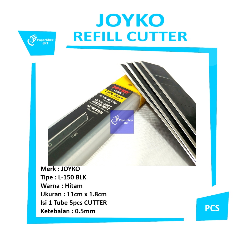 

JOYKO - Cutter Refill L-150 Black- Hitam Ukuran Besar - Tube