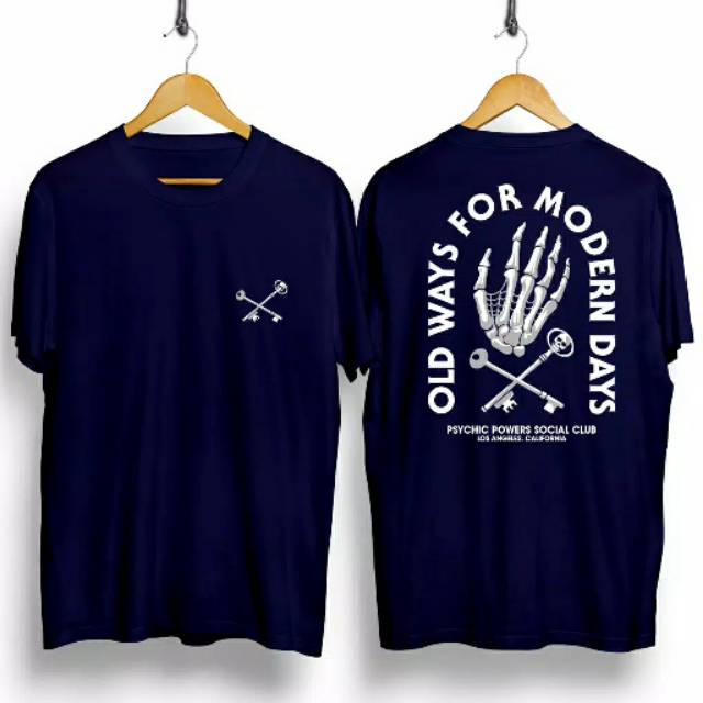 Fourfashion Kaos Pria Kaos Distro KEY OLD WAYS NavyBlue CN690