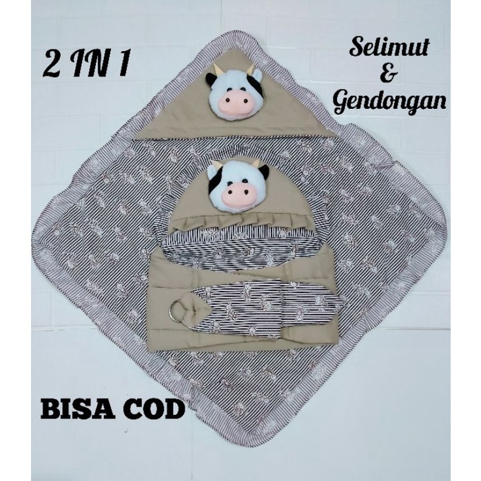 2 IN 1 Selimut Boneka Sapi Dan Gendongan Samping Boneka Sapi Terlaris