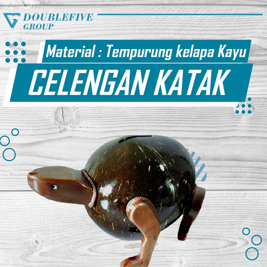 CELENGAN DAN TABUNGAN BATOK BENTUK HEWAN KATAK CANTIK 18x20x15 cm - DEKORASI PAJANGAN RUMAH