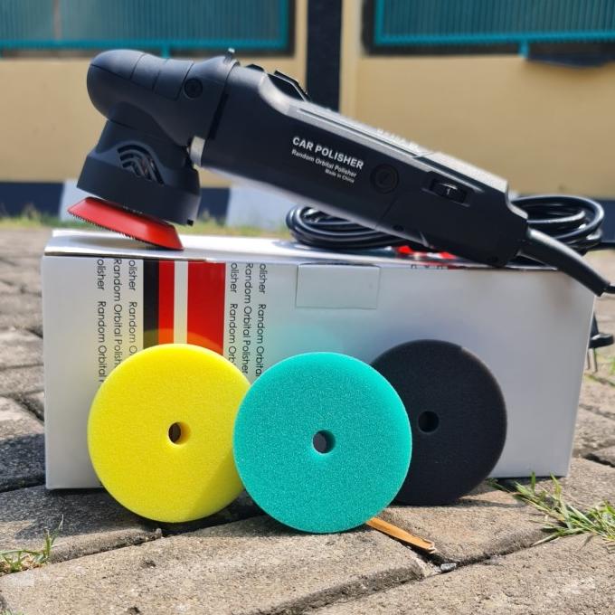 Mesin Poles Dual Action Mini 3 Inch Backing Plate + Foam Pad 3 Pcs