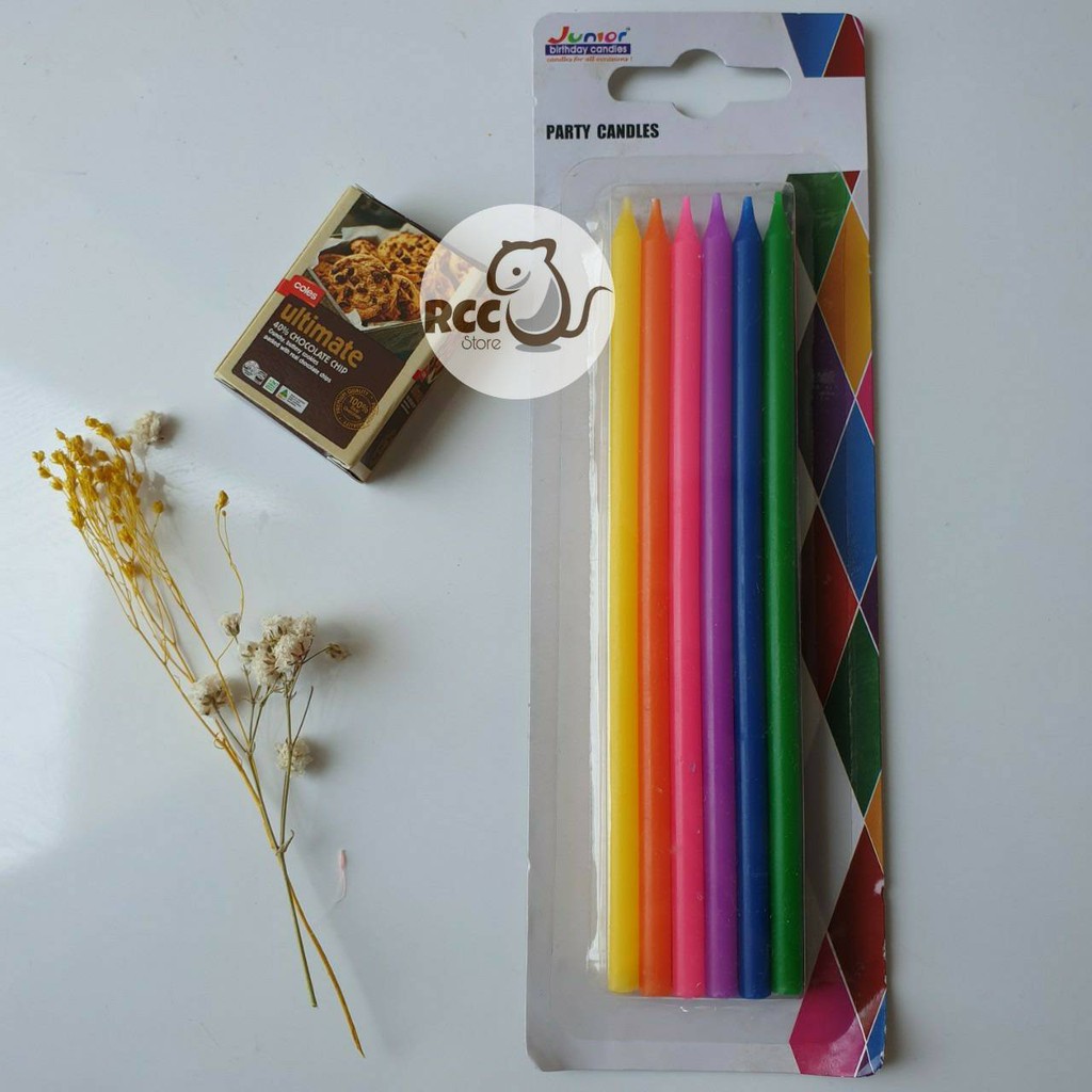 Lilin Ulang Tahun / Happy Birthday Neon Panjang Aneka Warna