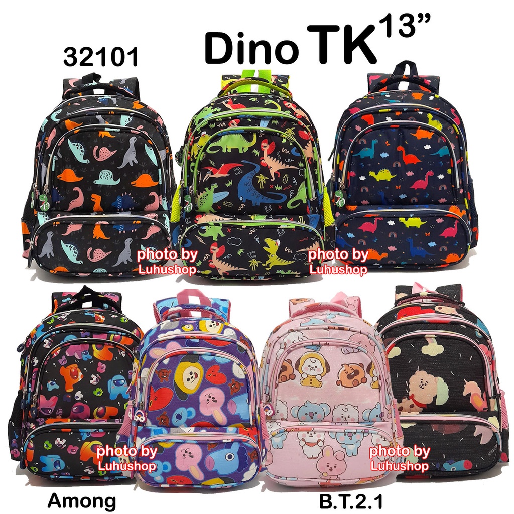 Oshiro TK SD Tas Ransel Cewe Perempuan 32101 Tas Anak Perempuan Unicorn Dino Dinosaurus BT21 AmongUs