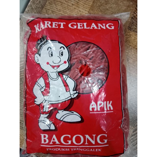 Karet pentil gelang kecil merah kuning super karet uang 100gram rubber Merk Bagong