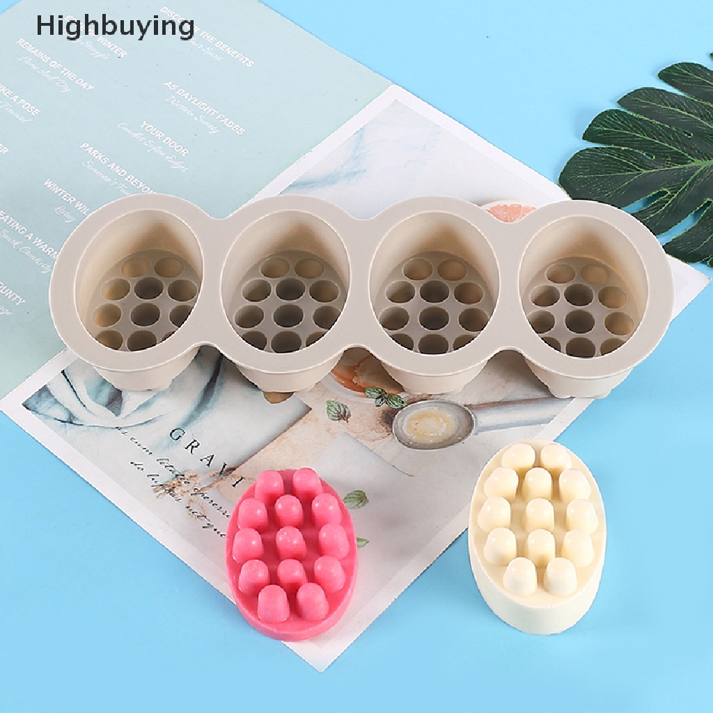 Hbid Cetakan Sabun Handmade DIY Bentuk Oval 3D Bahan Silikon