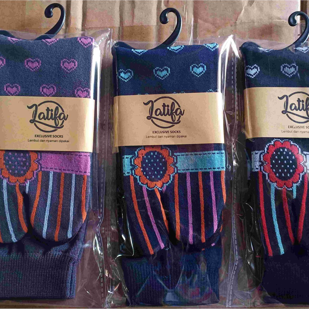 Kaos Kaki Muslimah Motif Warna Nevi Bahan Nilon/Kaoskaki Jempol/Kaoskaki Perempuan/Kaoskaki Wanita Dewasa