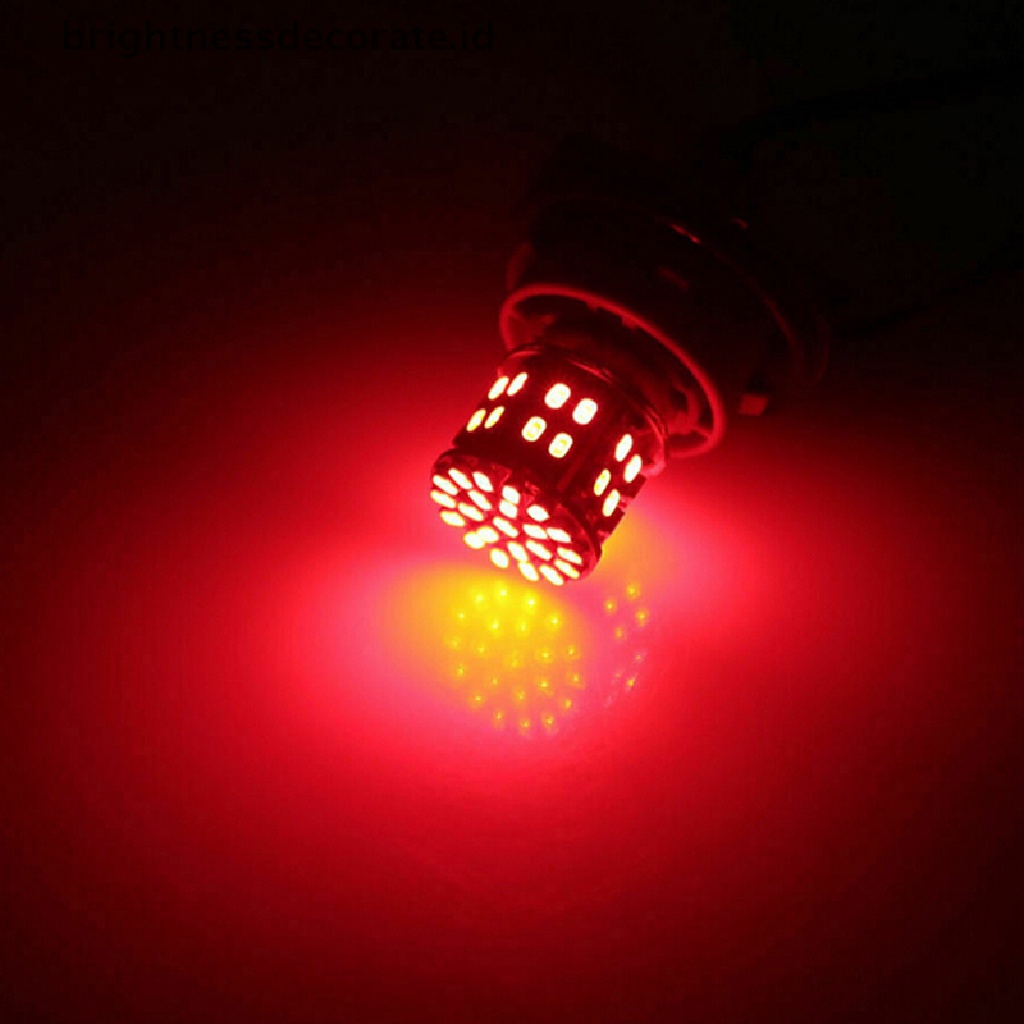 2pcs Lampu Led 1157 Bay15D 50smd 1206 Warna Merah Untuk Rem / Sein Mobil