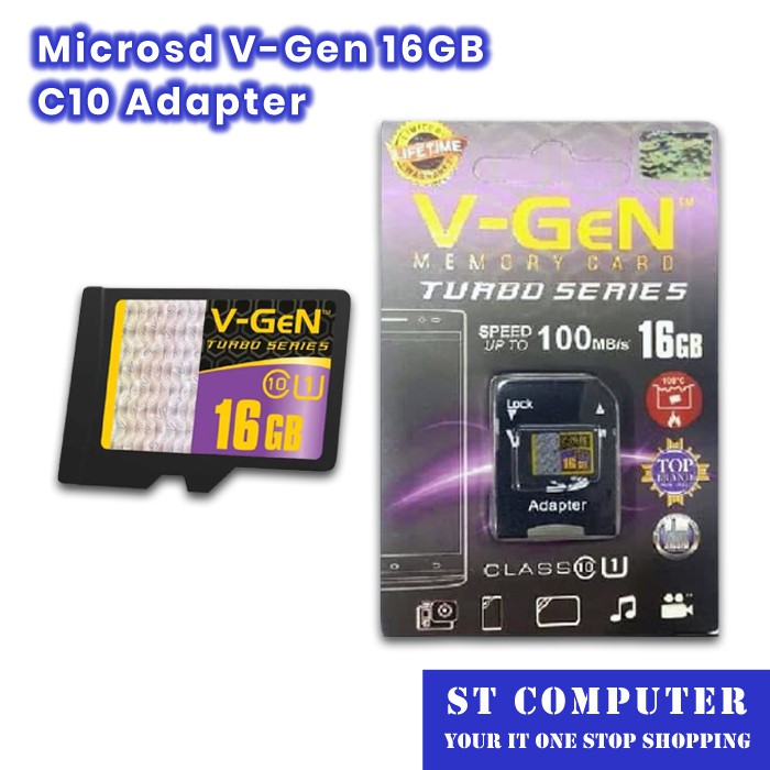 Microsd V-Gen 16GB C10 Adapter
