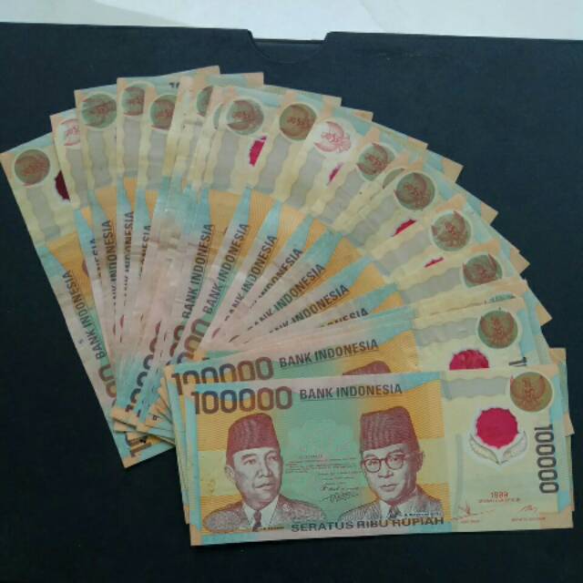 Uang kuno uang lama 100.000 polymer kondisi used