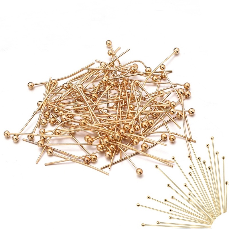 100pcs / Kantong Kepala Bola Bahan Stainless Steel Ukuran 20-30mm Untuk Membuat Perhiasan DIY