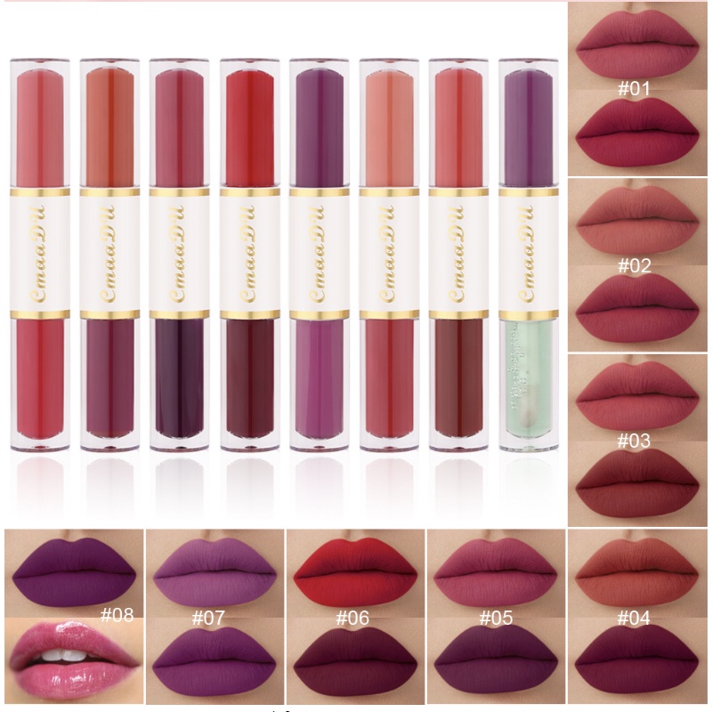 CMAADU BPOM 2 in 1 Double Lipstik Matte Liquid Lipstick Waterproof Long Lasting XX076