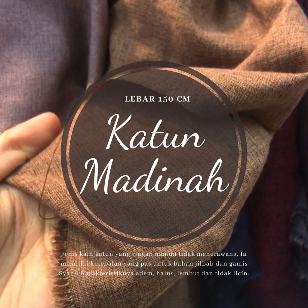 KAIN BAHAN KATUN MADINAH, HARGA PER 1/2 METER = 50 CM Kain Katun Madinah Premium Katun Madinah Origi