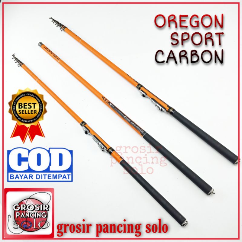 joran pancing tegek Oregon sport 360 450 540 630 720 cm carbon set kolong dan mentah