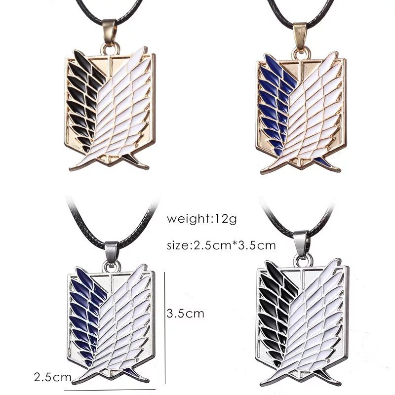 [BISA COD] Kalung Sayap Logo Anime Attack on Titan Logam AOT | Shingeki no Kyojin Silver Gold