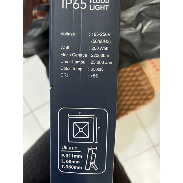 Lampu Sorot / Lampu Tembak LED Putih 200 Watt-502 PREMIUM LUBY - SNI