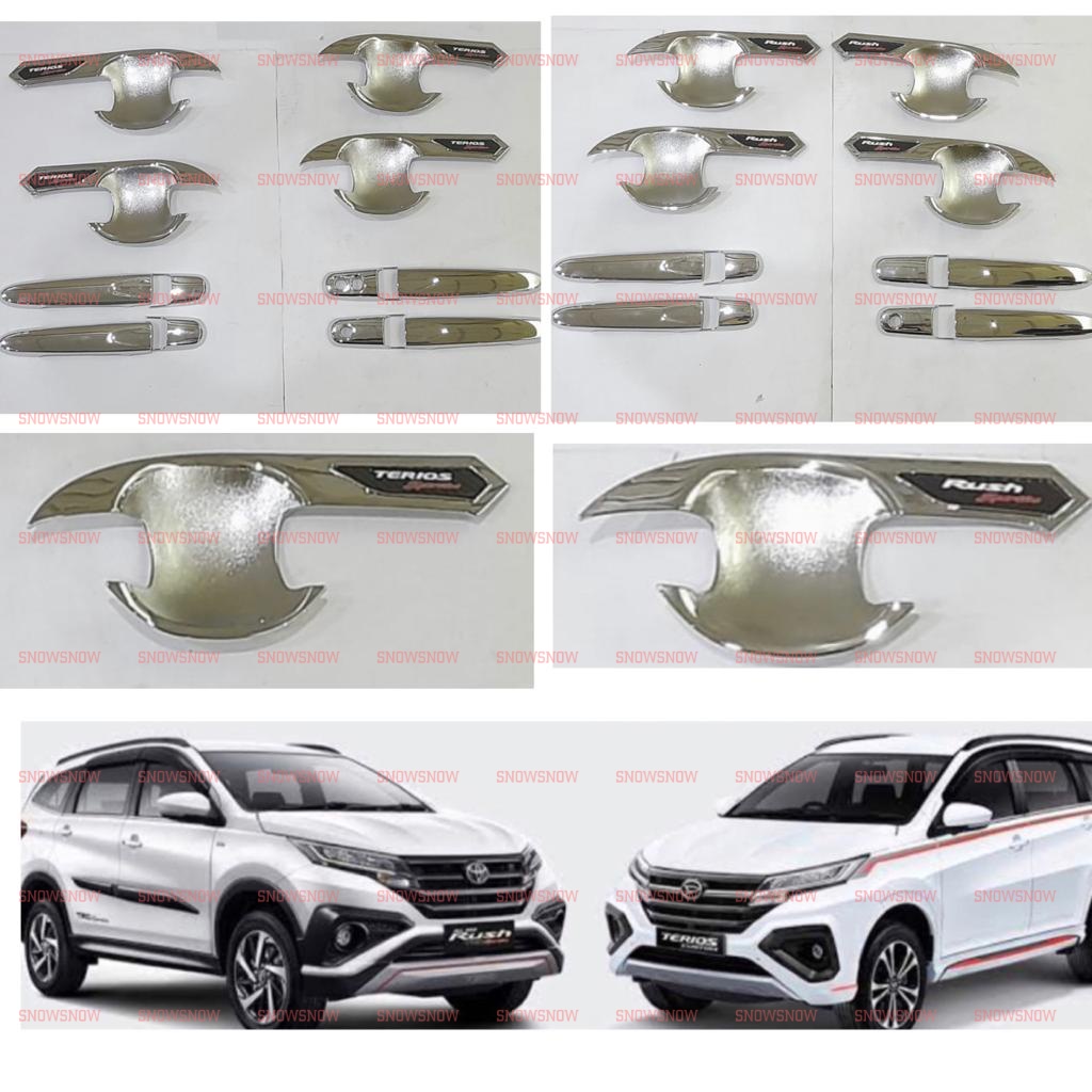 Paket Outer Handle Cover All New Rush Terios GR SPORT 2018 2022 Up Activo Hitam Chrome