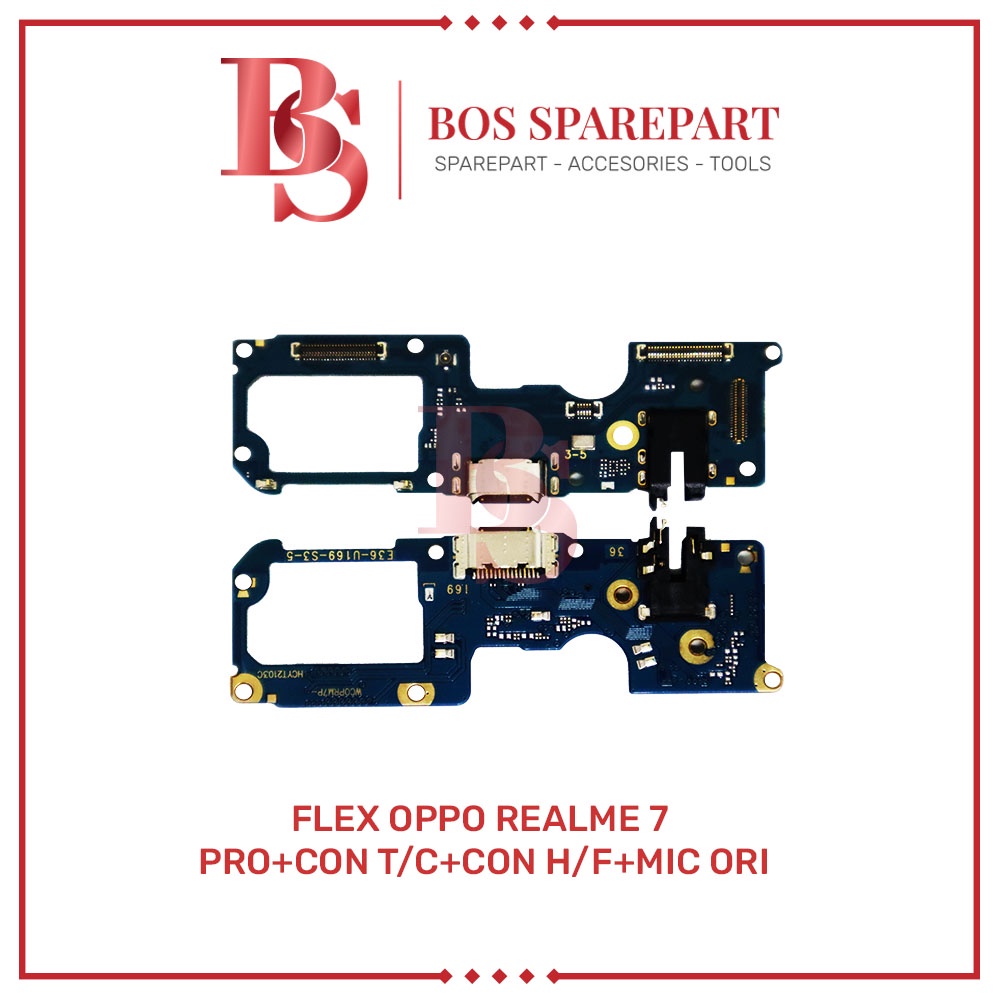 FLEXIBEL OPPO REALME 7 PRO + CONNECTOR CHARGER + CONNECTOR HANDSFREE + MIC ORI