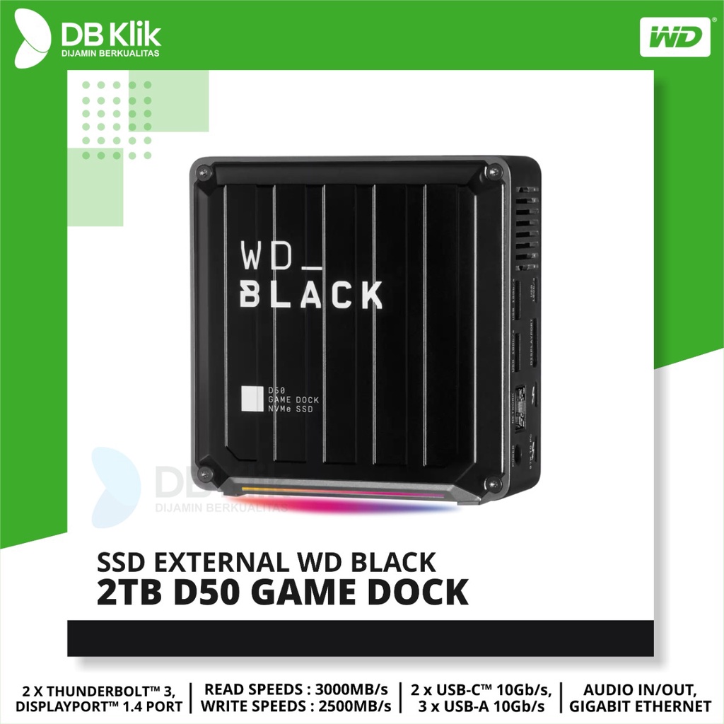 SSD External WD BLACK D50 2TB Game Dock NVMe - WD Black 2TB D50 SSD