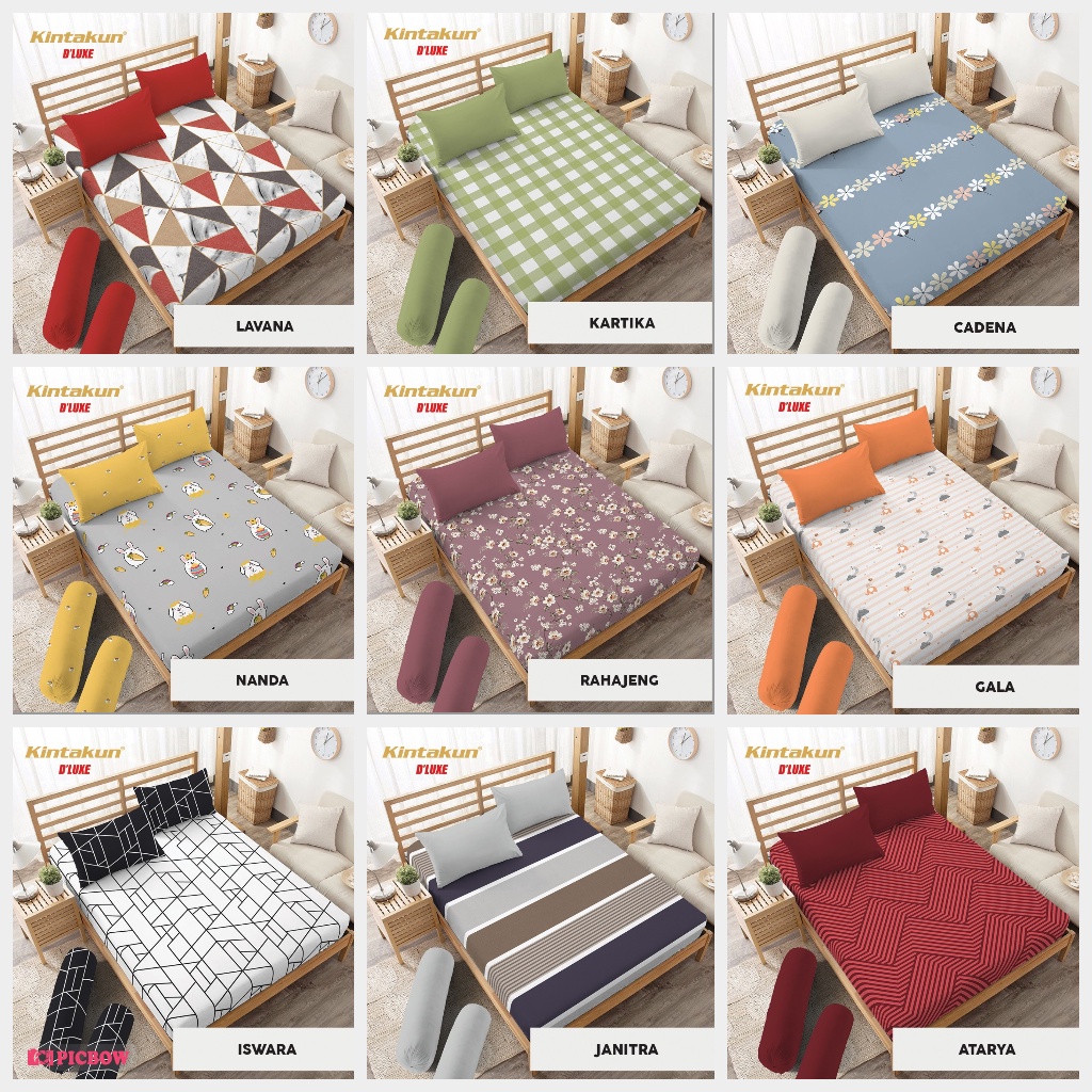 Sprei King 180 &amp; Queen 160 Kintakun D'luxe Tinggi 20 cm Uk.180 x 200 &amp; Uk. 160 x 200 TERLARIS