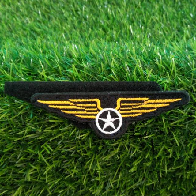 Jual Bordir Velcro Pilot Army Wings Star Emblem Patch Pelkro Prepetan