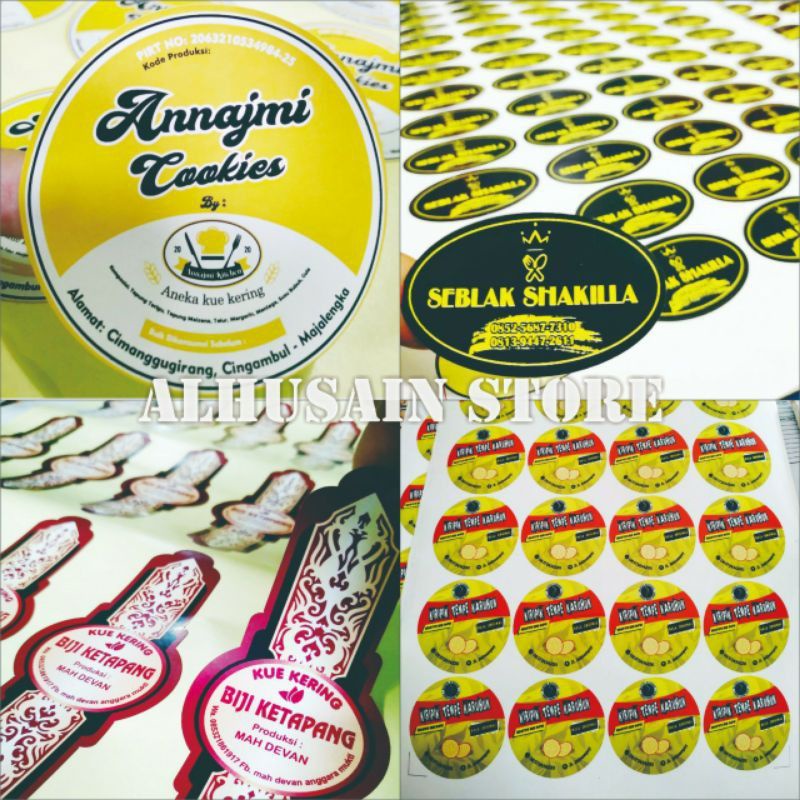 

Stiker Cutting Anti air Label / Kemasan / Kue. Desain Costum