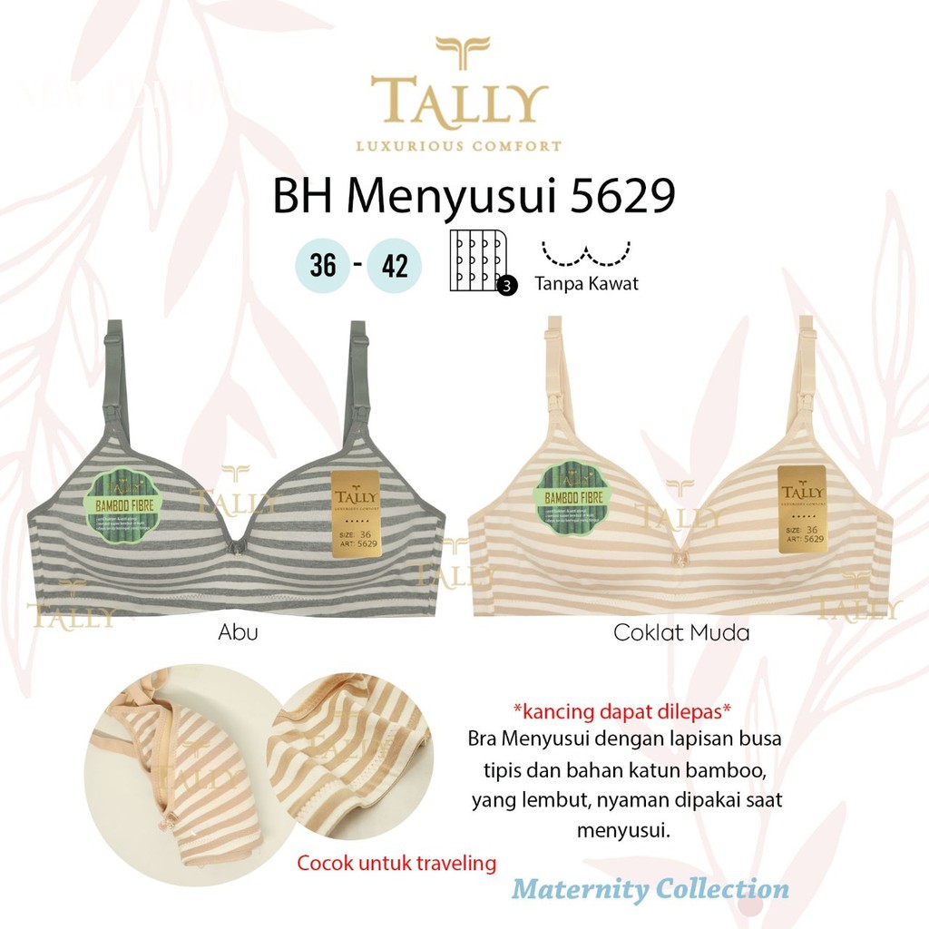 [NEW PRODUCT] TALLY 1pcs Bra Menyusui Maternity Bra 5629 Bahan Seamless Lembut Bra Travelling