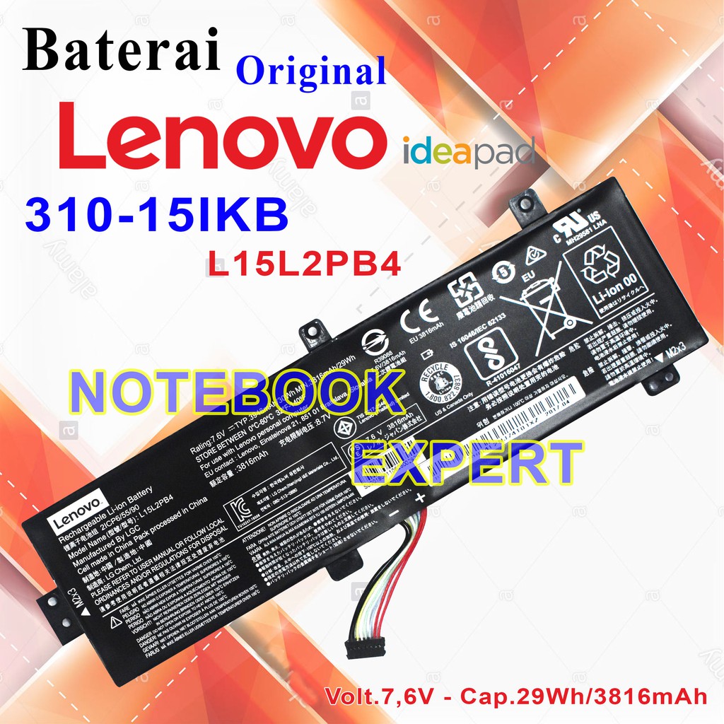Baterai Laptop lenovo ideapad 310-15IKB/L15L2PB4 Original