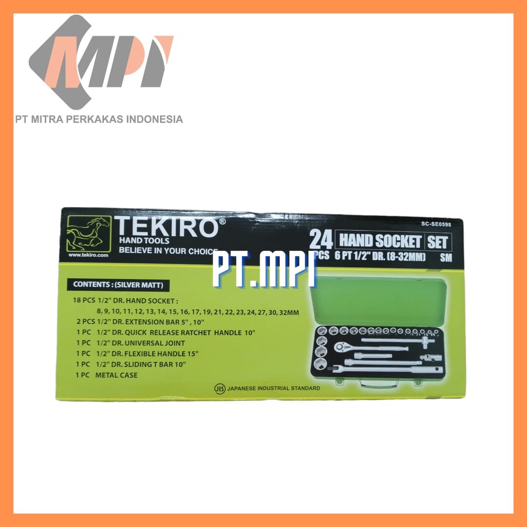 TEKIRO 1/2" KUNCI SOK SET 6PT 24PCS  SC-SE0598