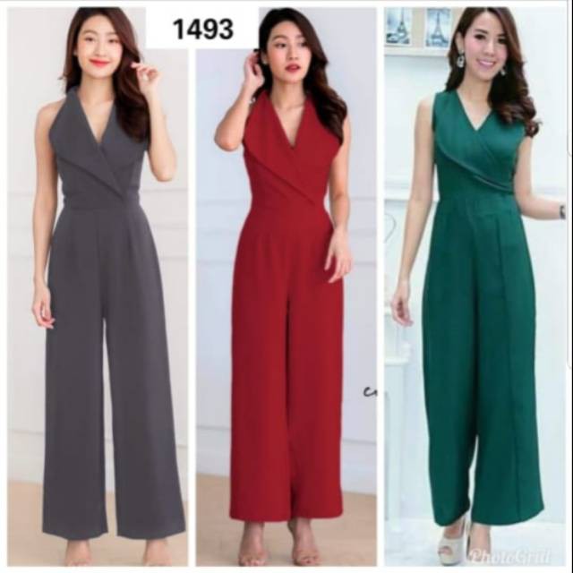 [Wrap Scuba Jumpsuit IRO IN Jumpsuit Import Jumpsuit Wanita