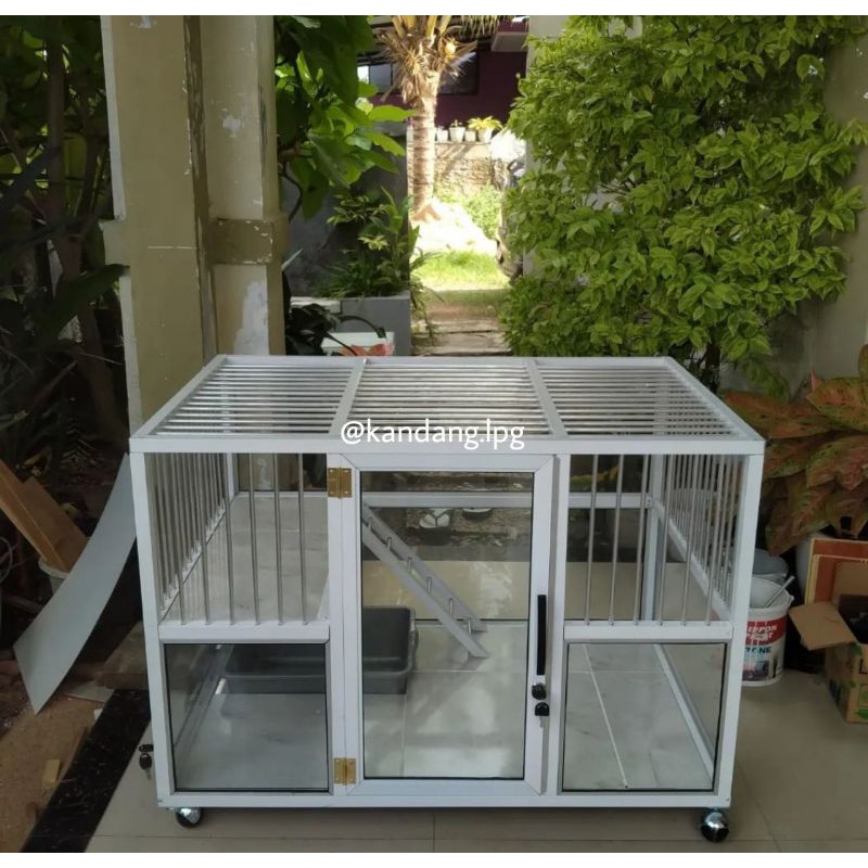 KANDANG ALUMUNIUM 1 PINTU 1 LANTAI PUTIH