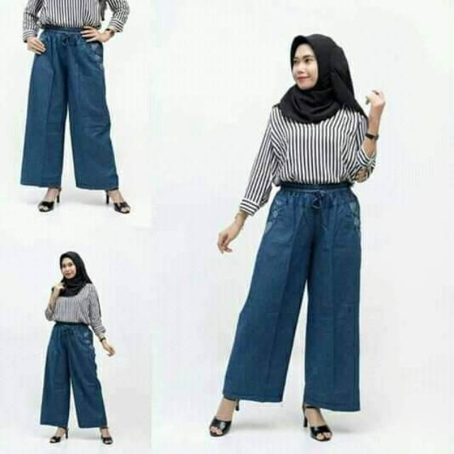 Celana kulot jeans wanita