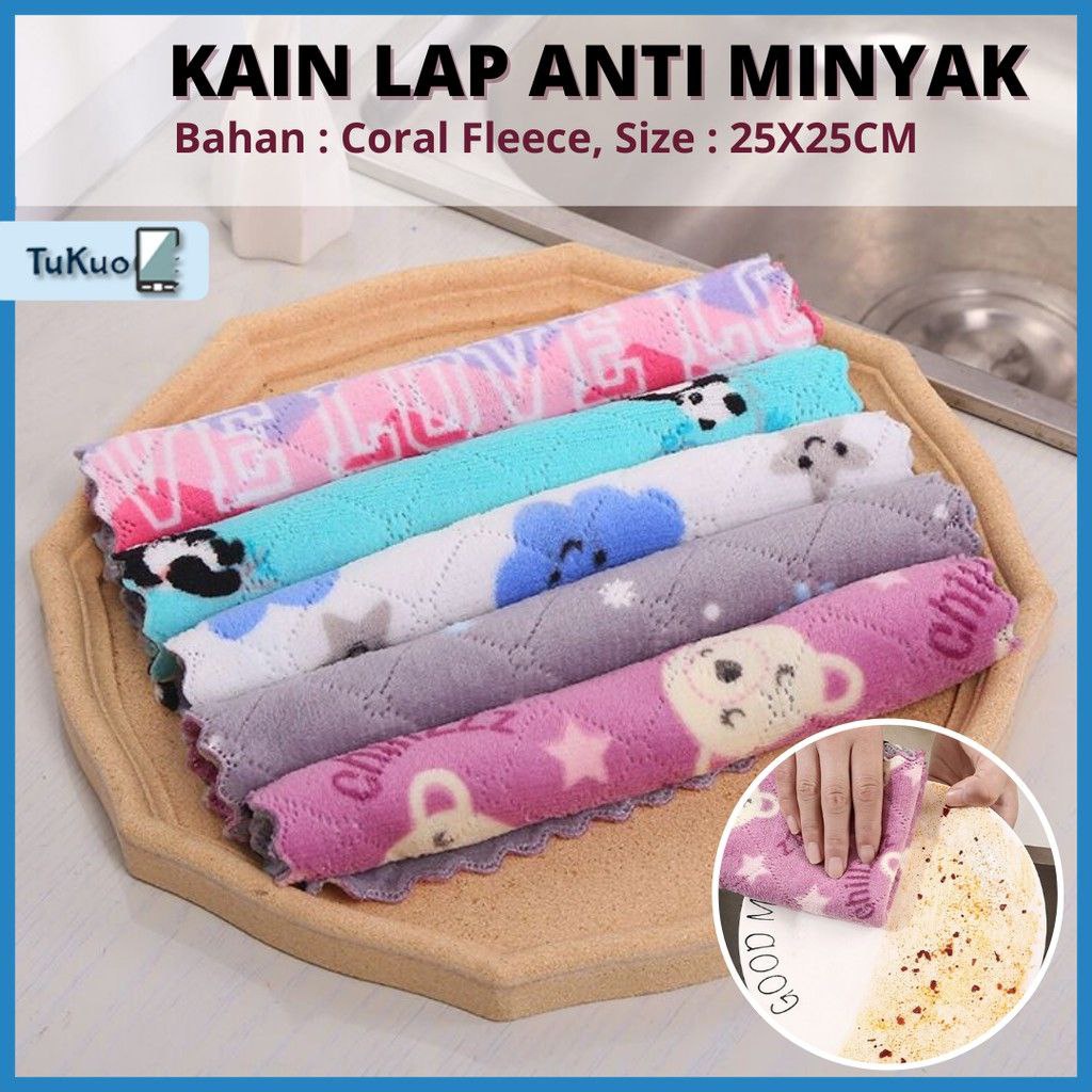 [LOCAL] Lap Piring Microfiber - Kain Lap Dapur Anti Minyak 15x25CM