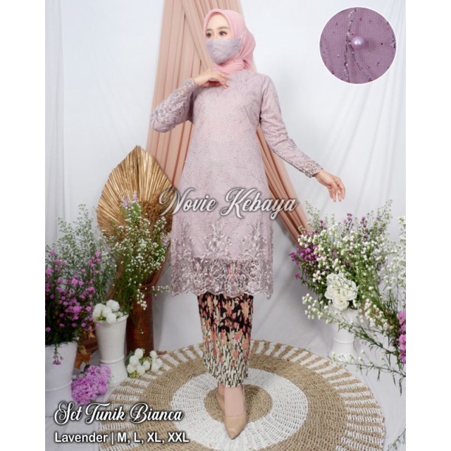 Warna Lengkap Setelan Kebaya Brukat Tunik Tile/Tunik Brukat/Kebaya Brukat/Kebaya Modern/Tunik Tile
