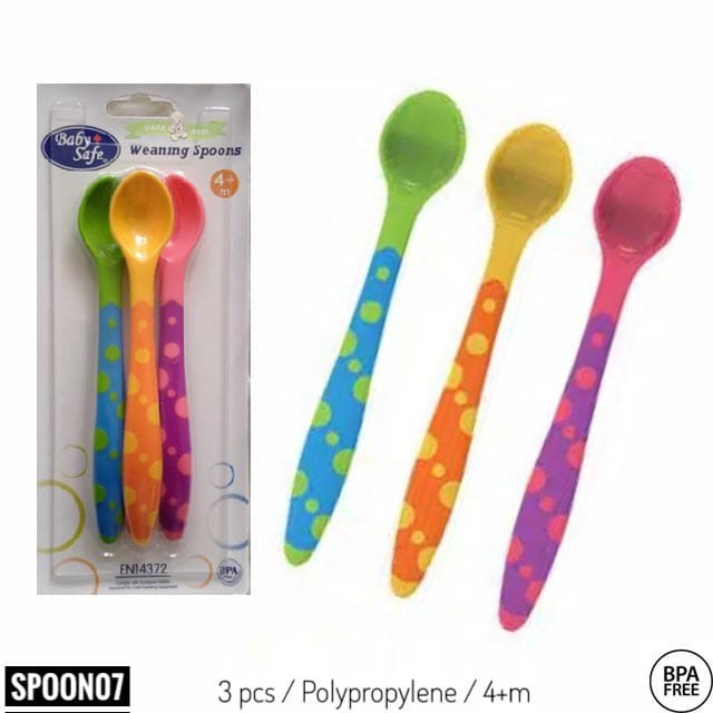 Baby Safe Weaning Spoons / Sendok Makan Bayi Isi 3pcs BS351