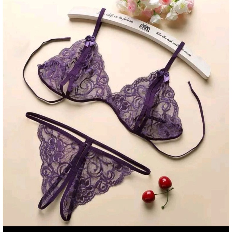 Underwear Set Bra G String Sexy Wanita Jumbo pakaian dalam wanita Korea 1 set sexy Premium