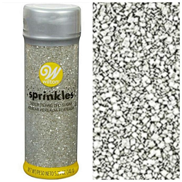 

Wilton silver pearlized sugar sprinkle hiasan kue butiran gula perak ---NEW---