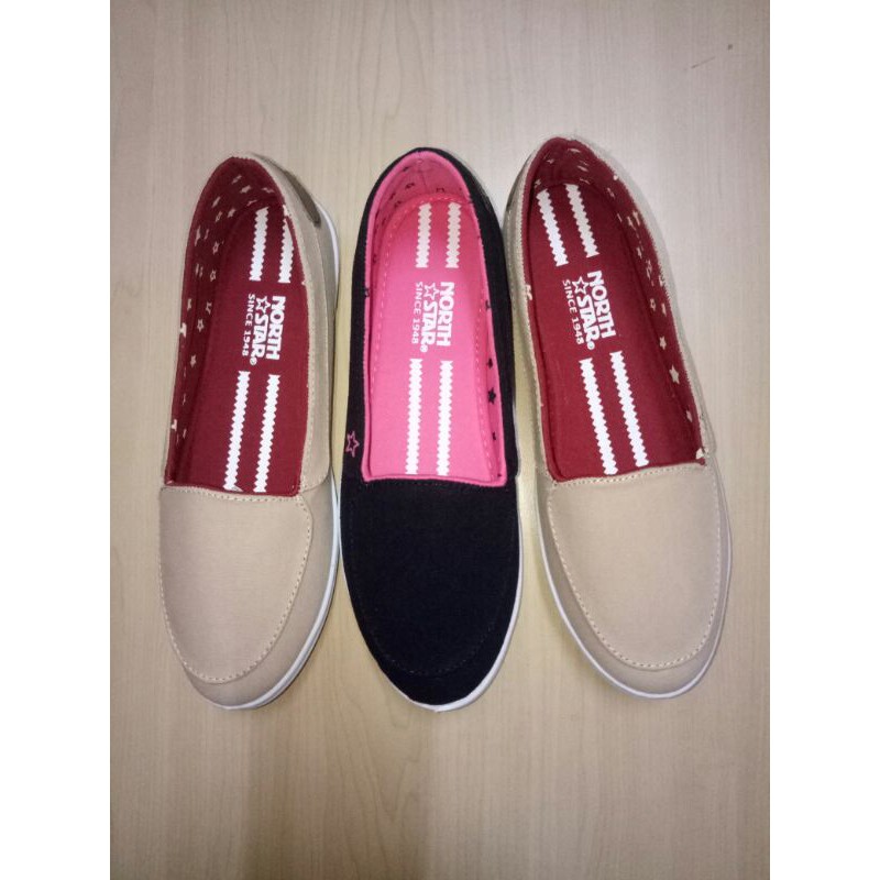 sepatu sneaker wanita tanpa tali north star,  sepatu santai north star,  sepatu fashionswanita