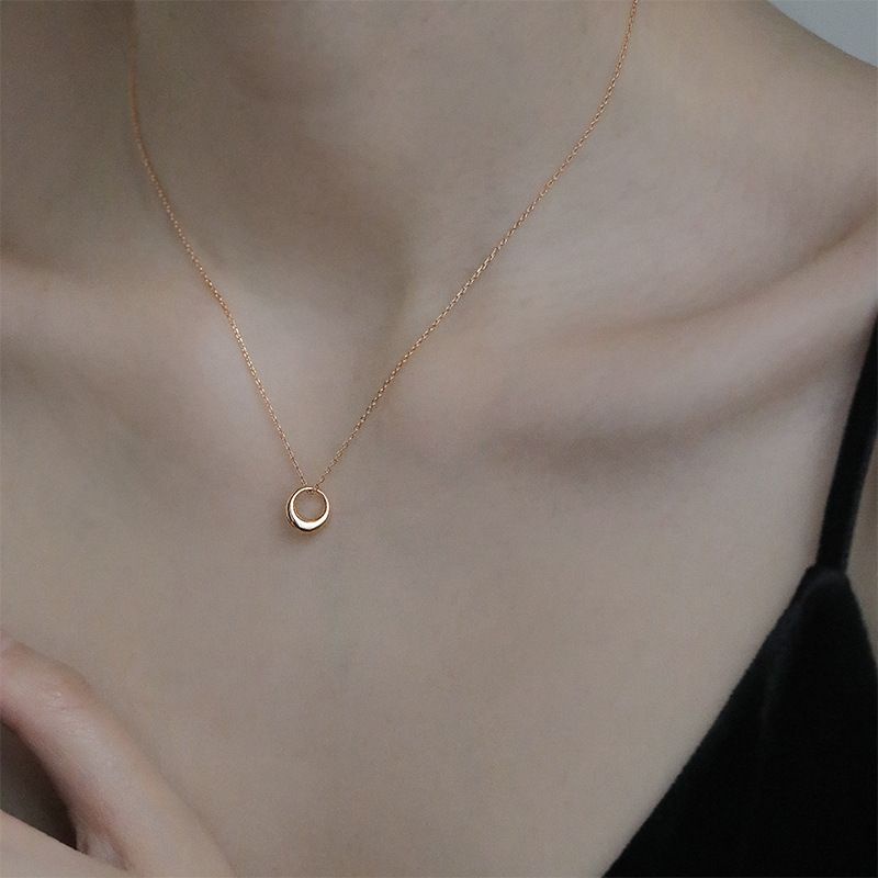 COD! kalung titanium wanita liontin bulat simple anti karatam / kalung cewek ring import