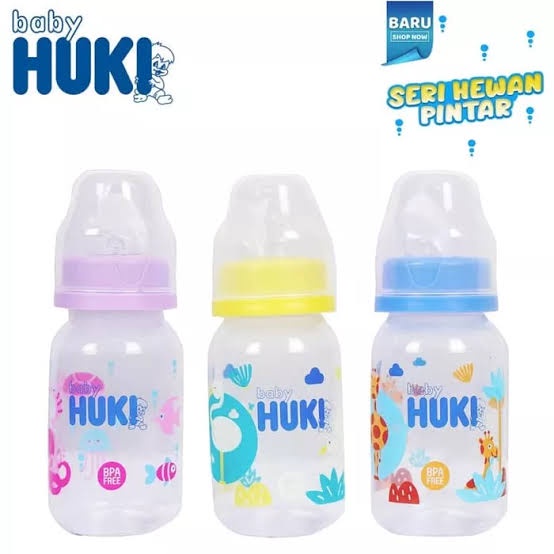 Botol Susu Bayi Huki 120 mL BPA Free - Botol Susu Motif Karakter