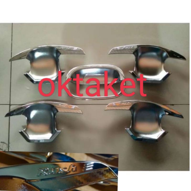 cover Outer mangkok mobil Rush  Terios lama old 2007-2017 elegant chrome 5pcs