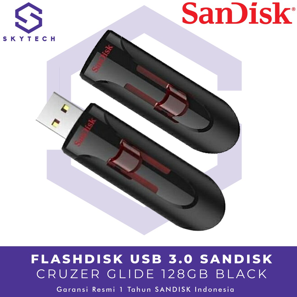 FLASHDISK SANDISK 128GB CRUZER GLIDE CZ60 ORIGINAL GARANSI RESMI