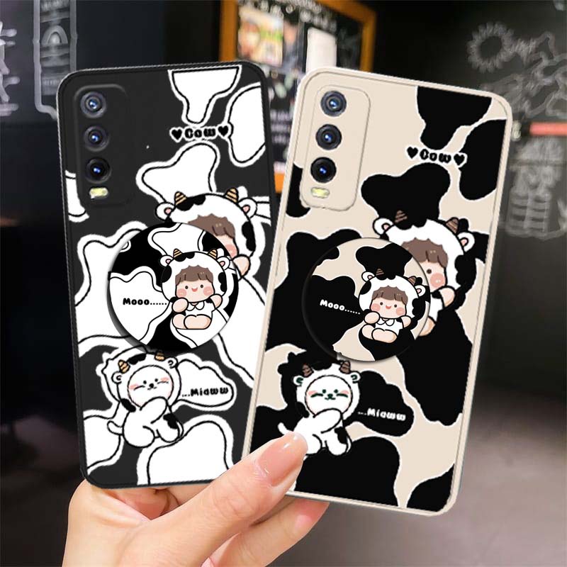 [MP03] Case Macaron + Free Popsocket For Vivo Y01 Y15S Y21S Y21 Y20 Y20S Y12S Y33S Y33T Y12 Y17 Y15 