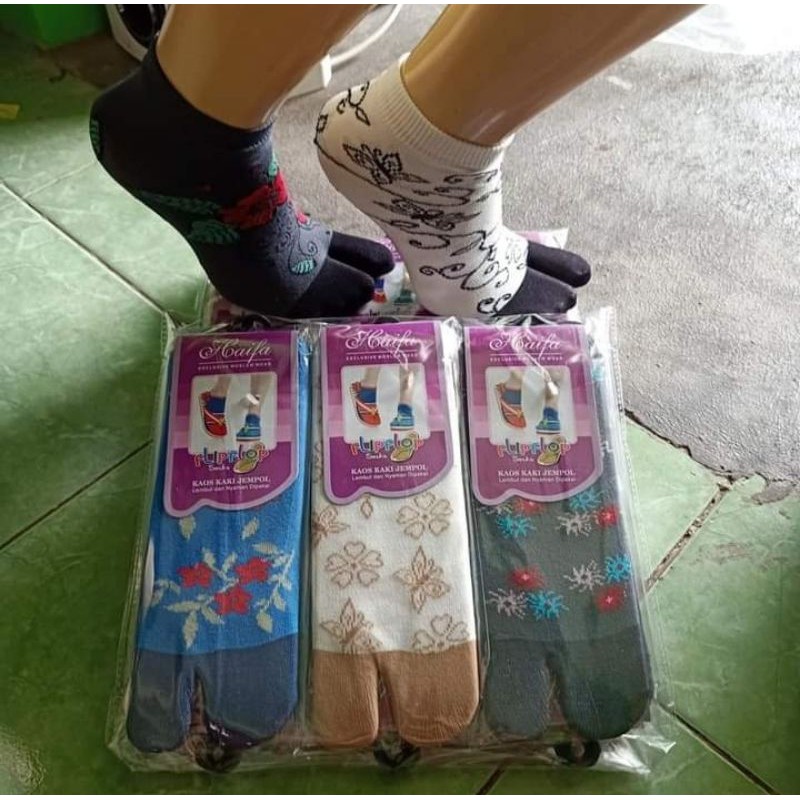 kaos kaki jempol motif (12 pasang ) pendek Peking rapih gambar real pick