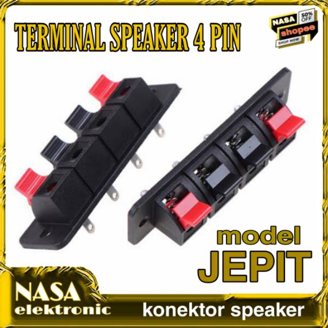Terminal speaker 4 pin model jepit konektor speaker