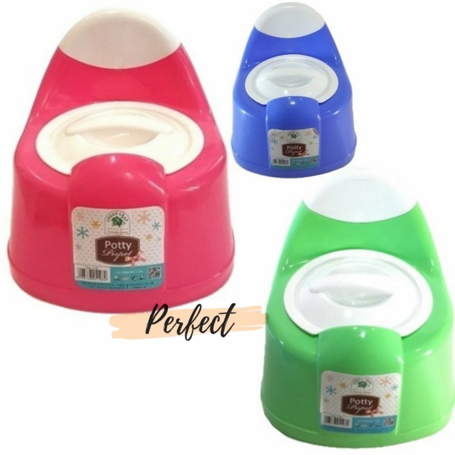 Potty Training Portable Closet Duduk Anak Pispot Green Leaf 5108