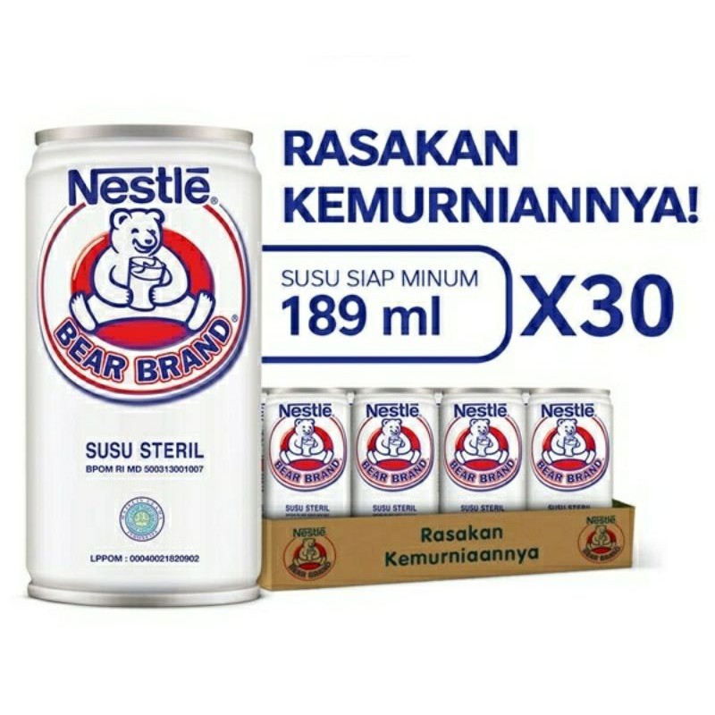 

Nestle Bear Brand Susu Steril 189 ml 30Pcs