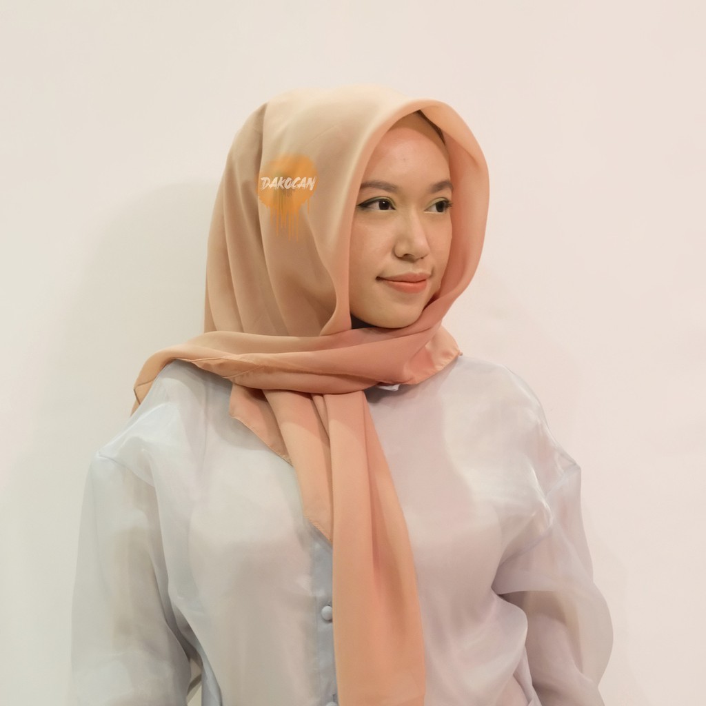 Jual Hijab Bella Square Premium Potton Segiempat Jilbab Kerudung Jahit Tepi Pink Nude Shopee