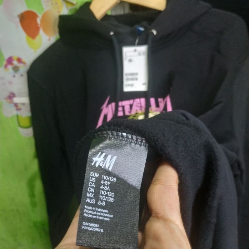 Hoodie Hnm Metallica Damage Justice Hitam Sweater Metalica black Free Paper Bag