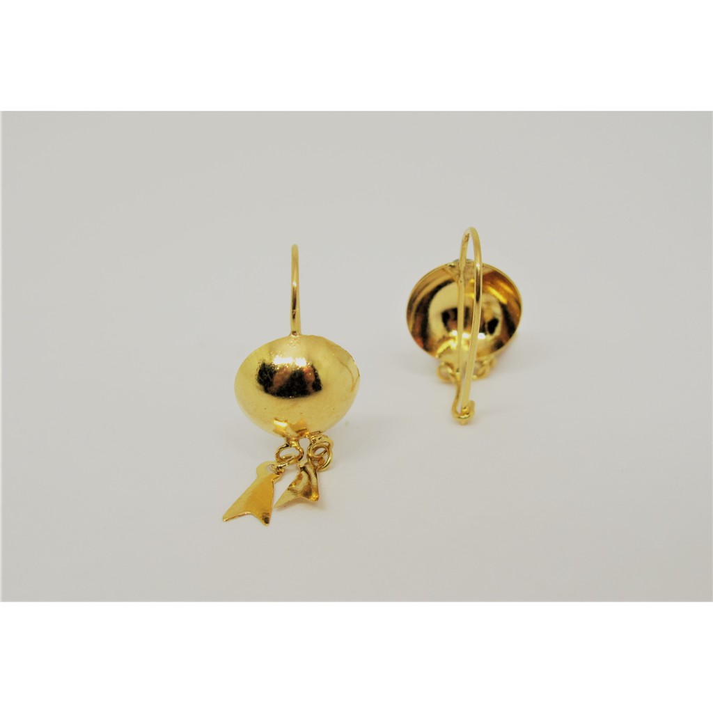 anting anak dan dewasa emas asli kadar 700 65% - 70% 22 bulat pita gold permata panjang giwang kerabu hooks dewasa